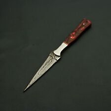 Vintage Custom Handmade Damascus steel Hunting Knife with leather Sheath picture