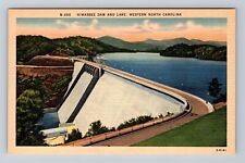 Hiwassee Dam NC--North Carolina, Hiwassee Dam and Lake, Vintage Postcard picture