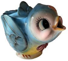 Geo Z Lefton Ceramic Anthropomorphic Blue Bird Tea Pot w/ Lid 438 Vintage Signed picture