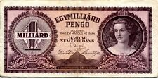 Banknote 1946 Republic Hungary Hungarian 1000000000 Pengo 1 billion Tildy picture
