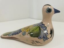 Vintage Tonala Dove Bird Figurine Mexican Pottery Folk Art Hand Painted Floral picture