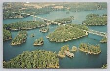 Postcard Aerial View Of Canadian Span 1000 Islands International Bridge picture