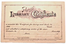 1903 Pupil's Library Certificate - Linn County, Iowa picture