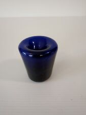 Antique Cobalt Blue Glass Hand Blown Pontiled Funnel Inkwell picture