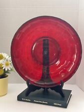 Viking Glass Ruby Red Country Platter. Basket Weave Design 13