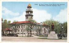 Vintage Postcard El Paso County Court House, Stratton Monument Colorado Springs picture