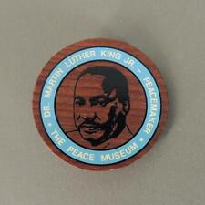 Dr Martin Luther King Jr MLK Peacemaker The PEACE Museum Wooden Cause Pin Button picture