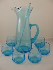 Vintage cocktail set. Pitcher and 6 glasses. picture