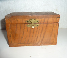 Vintage Small Wood Oak Hinged Box  S-11 picture