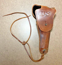 WW2 Brown LEATHER Pistol HOLSTER ~ Stamped US - Sears 1942 ~ Vintage picture