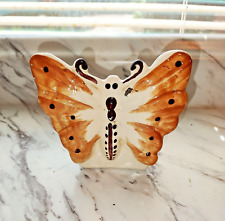 Small vintage ceramic butterfly wall pocket picture