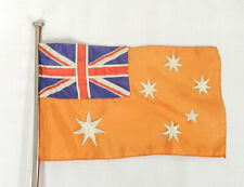 VINTAGE AUSTRALIA SILK TABLE FLAG STEEL ROD COMMERCIAL GRADE picture