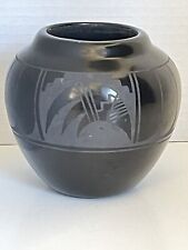 Native American Blackware Vase Signed “Adakai” Navajo 4” picture
