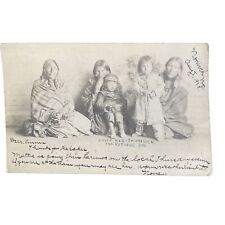 RPPC Postcard CHIEF RED THUNDER Indian Family North Dakota Native American 1905 picture