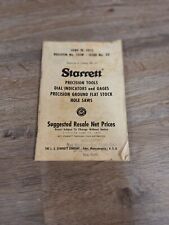 Vintage 1972 Starrett Precision Tools Resale Price Guide Distributor Issue picture