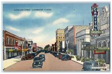 1948 Cleveland Street Establishments Classic Cars Clearwater Florida FL Postcard picture