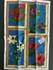 Vintage Pure Irish Linen Bermuda Flowers - Vibrant Colors - NWOT picture