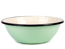 Green Enameled Mixing Bowl Deep Plate for Salads Soup Chips 1.5 L Made Ukraine picture