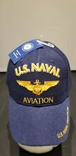 Blue US Naval Aviation Wings Cap Navy Veteran Military Licensed  picture