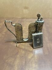 Antique 1910 - 1920 table lighter apollo combo Set art deco match safe holder picture