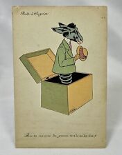 Artist Xavier Sager | Art Deco | Surprise Box | Sad Donkey Jack-in-the-Box 1910s picture