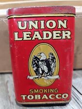 Vintage Union Leader vertical pocket Smoking tobacco tin-Empty Eagle picture