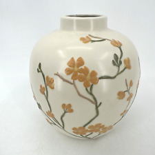 Vintage Ceramic Hand Painted Vase Floral Matte Glaze 9