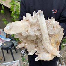 13.7lb A++Large Natural clear white Crystal Himalayan quartz cluster /mineralsls picture
