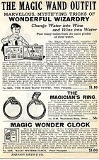 1936 small Print Ad of The Magic Wand Outfit Magician's Ring & Wonder Clock picture
