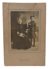 Chicago IL-Illinois, Woman And Girl Portrait, Antique Cabinet Card Photograph picture