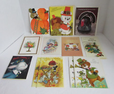 VINTAGE Lot of (12) 1960's - 1980's Thanksgiving Greeting Cards (UNUSED) picture
