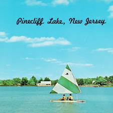 Pinecliff Lake Windsurfing Sailboarding Postcard 1950s New Jersey Club Art A1669 picture