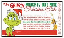 THE GRINCH NAUGHTY BUT NICE CHRISTMAS CLUB CARD - VINTAGE FANTASY - RED BAR picture