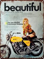 1970 Norton Roadster 750 Isolastic Super Ride Motorcycle Metal Sign 9x12
