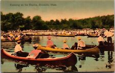 BOSTON MA - Canoeing On The Charles Riverside Postcard picture
