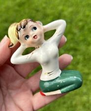 Vintage 1950's Blonde Teenage Pony Tail Girl Hand Painted Japan Kitschy Cute picture