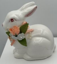 Vintage LEFTON White Rabbit Bunny Figurines 06005 Easter Bunny 1987 80s picture
