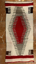 Vintage NAVAJO AMERICAN INDIAN WOVEN WOOL CHINLE RUG BLANKET RED BROWN 34