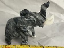 Vintage Hand Carved Stone Figurine Home Decorative Marble Elephant Sculpture picture
