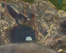 Vintage Linen Postcard 600 Foot Tunnel Mountain Road Skyline Drive Virginia VA picture