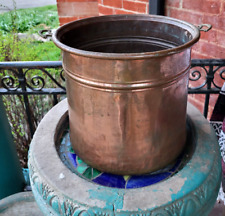 Antique  Copper Pot  Kettle~ Copper  Brass Handles W/Copper Rivets~Rolled Edge picture