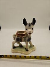Vintage 8” Ceramic Donkey Burro Planter Antique  picture