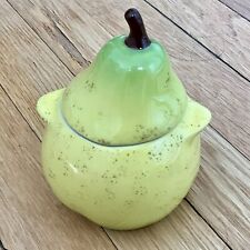 RARE Le Creuset Petite Pear 12 Oz Yellow Green Stoneware Cocotte Unused (No Box) picture