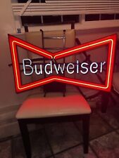 Vintage Early BUDWEISER Bow Tie Light Beer Neon Sign Advert | TESTED & WORKING picture
