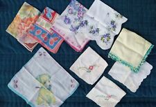 Lot of 9 Vintage  Napkins/Handkerchiefs - Perfect to Frame, Crafts, Tea Party picture