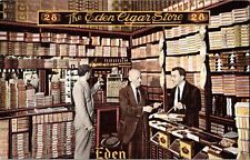 C. 1940s The Eden Cigar Store Linen Postcard, Havana Cuba, Made in USA picture