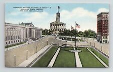 Memorial Square Nashville Tennesee State Capitol War Memorial VTG TN Postcard picture