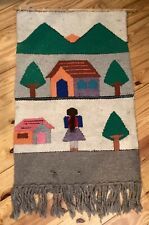 Vintage WOVEN TAPESTRY mid century WALL HANGING picture