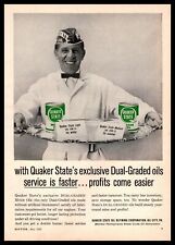 1959 Quaker State Motor Oil Service Station Attendant In Bow Tie & Hat Print Ad picture