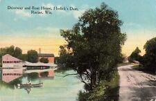 Boat House, Horlick's Dam, Racine, Wisconsin WI - Vintage Postcard picture